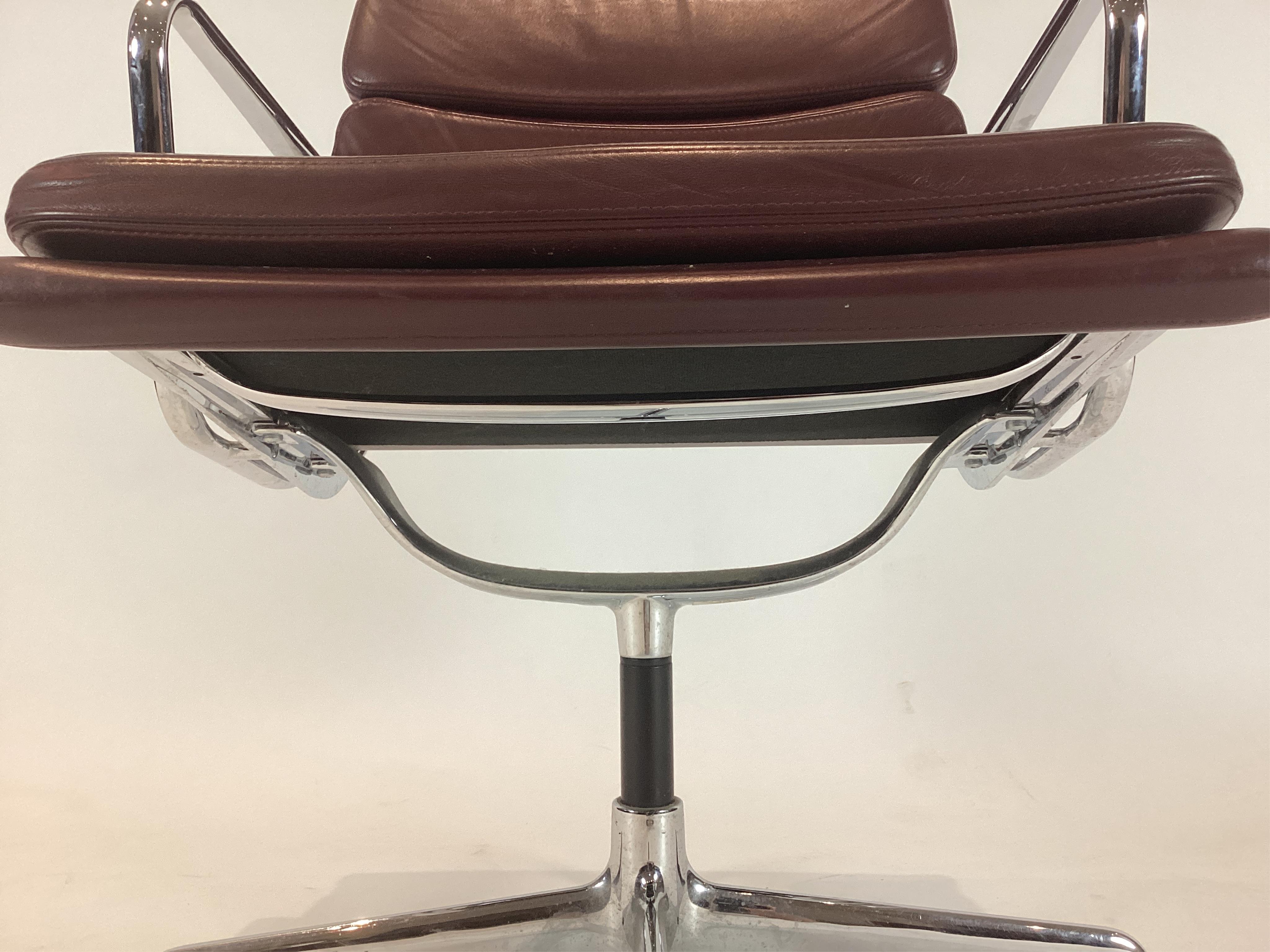 An Eames soft pad swivel desk chair, width 57cm, depth 52cm, height 81cm. Condition - fair